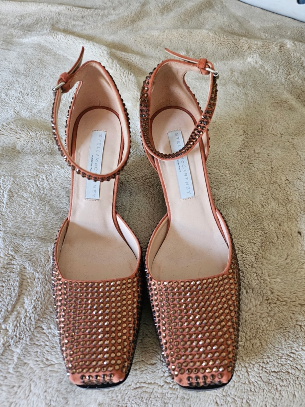 Stella McCartney Rose Ankle Crystal Embellished Pumps